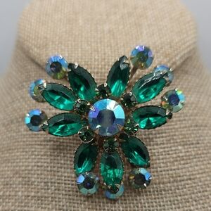 Vintage Green and Iridescent Brooch